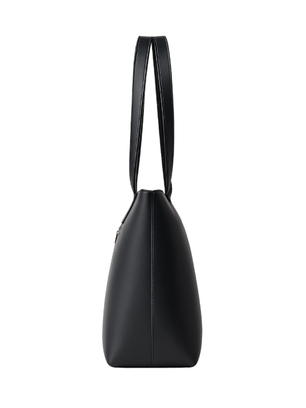 Women Black Long Handle Tote Bag