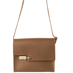 Women Brown Latch Crossbody Bag