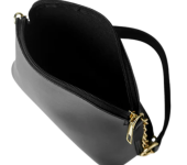 Womens Black Pouch Crossbody Bag
