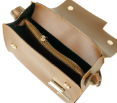 Womens Brown Latch Crossbody Bag