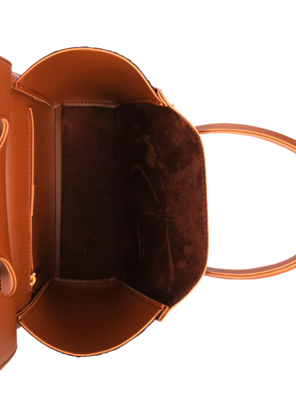 Womens Brown Trapeze Crossbody Bag