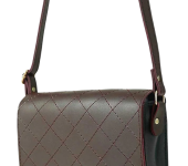 Women's Burgundy Cross Stitch Crossbody Bag