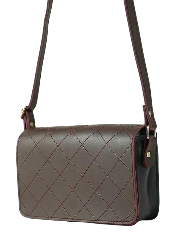 Women's Burgundy Cross Stitch Crossbody Bag