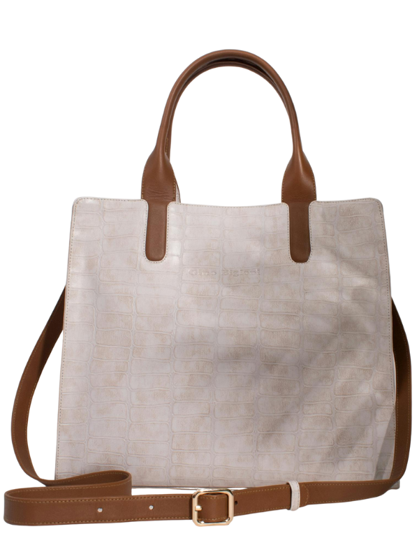 Womens White Satchel Tote Handbag