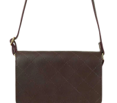 ladies Burgundy Cross Stitch Crossbody Bag
