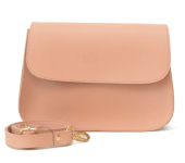 ladie's Pink Plain Design Crossbody Bag