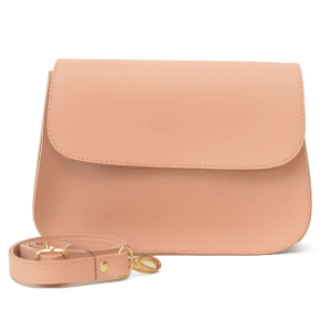 ladie's Pink Plain Design Crossbody Bag