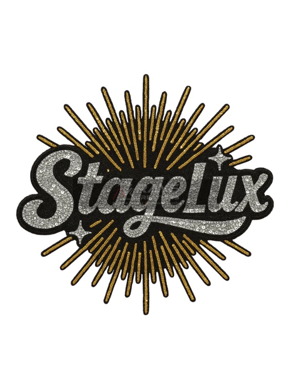 Custom Sequin Patch StageLux Logo with Silver Sequins