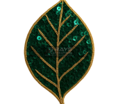 Elegant Leaf Design Custom Sequin Patch