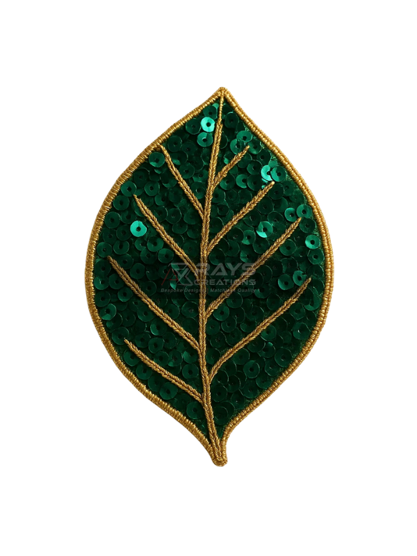 Elegant Leaf Design Custom Sequin Patch