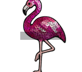Pink Flamingo Bird Custom Sequin Patch for Clothes
