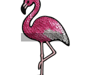 Pink Flamingo Bird Sequin Patch for Clothes