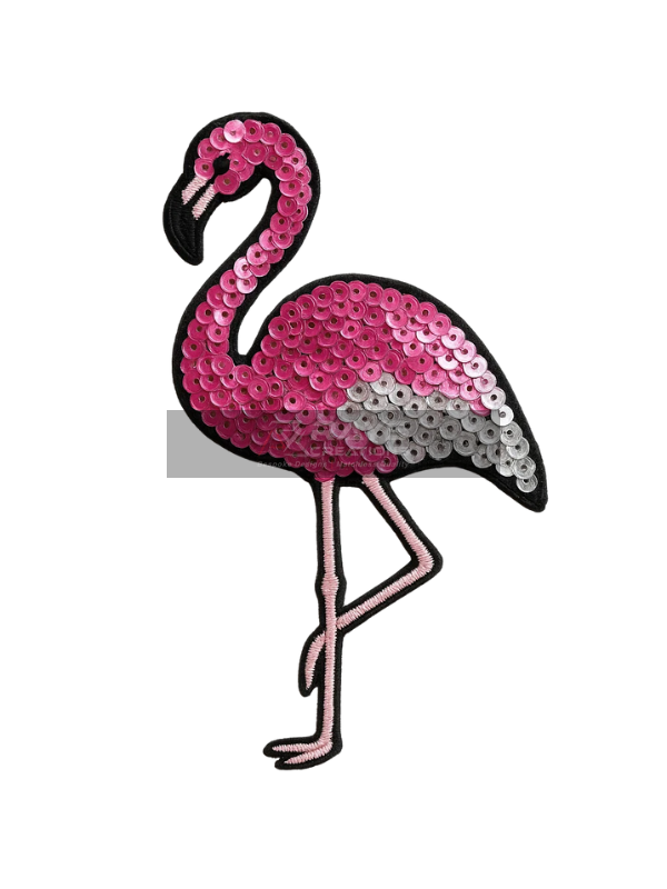 Pink Flamingo Bird Sequin Patch for Clothes