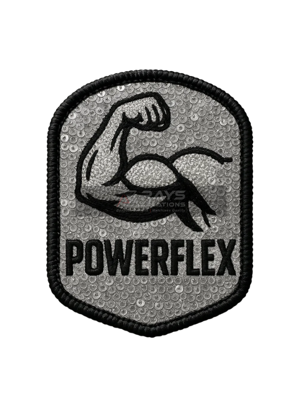 Powerflex Muscle Arm Custom Sequin Patch for Jackets