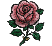 Red Rose Flower Custom Sequin Patch for Jackets